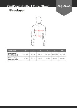 GripGrab Merino Polyfibre - Baselayer Shirt 8 GripGrab Merino Polyfibre - Baselayer Shirt -Cyclisme Vêtements Boutique sizing gripgrab unterwaesche